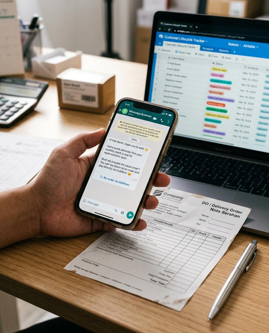 Customer reorder reminders: planning follow-ups from each customer's order cycle