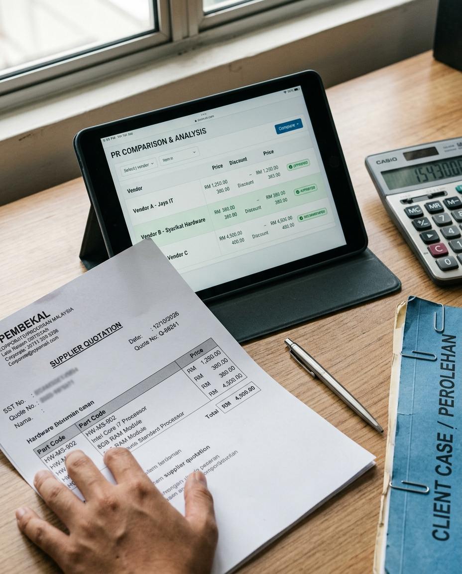Purchase price comparison automation: turning supplier quotations into one comparison table